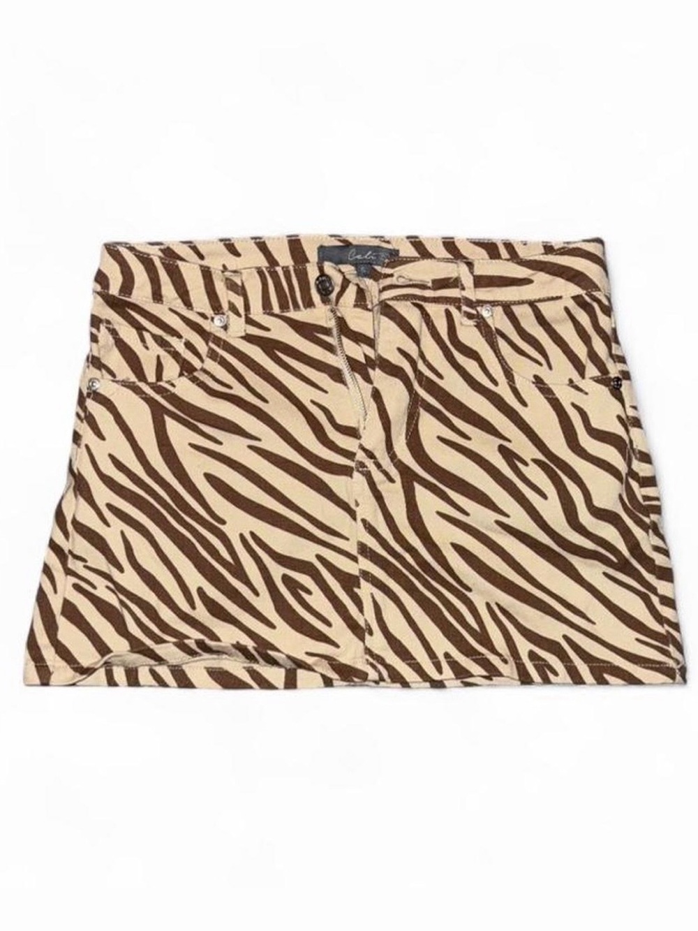 Zebra Print Jean Skirt
